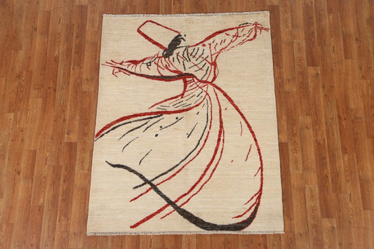 Pictorial Abstract Area Rug 3x5