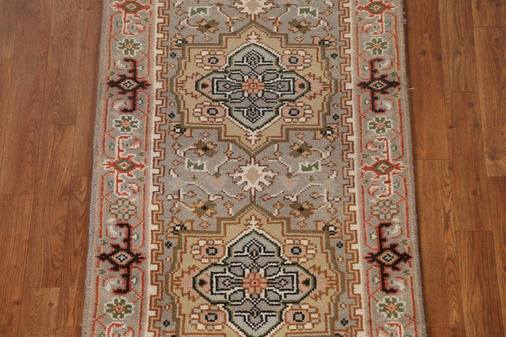 Geometric Heriz Runner Rug 3x12