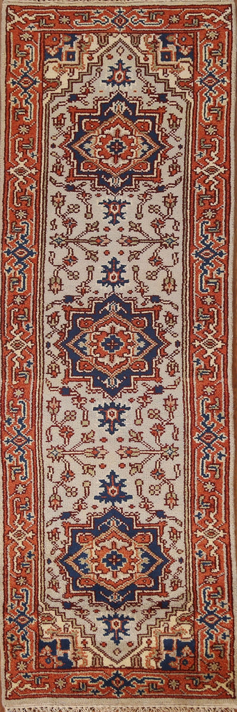 Wool Heriz Oriental Runner Rug 2x8