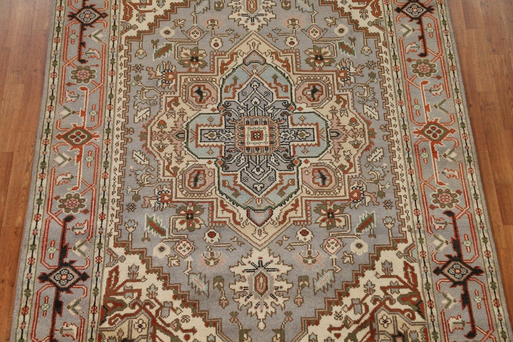 Geometric Heriz Wool Area Rug 6x9