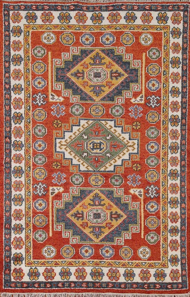 Orange Kazak Area Rug 4x6