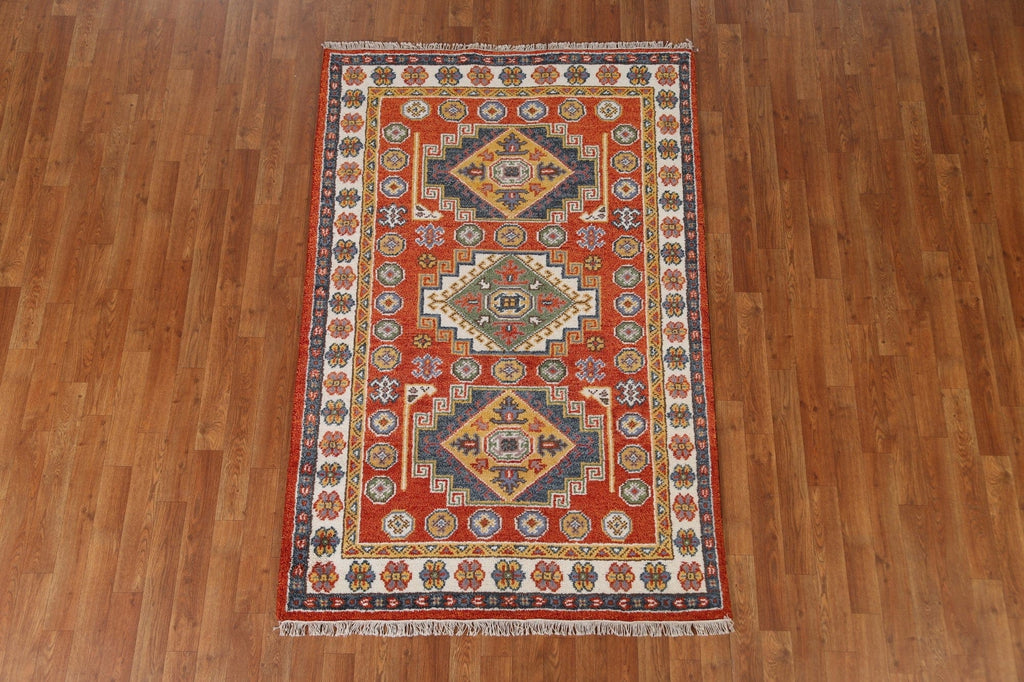 Orange Kazak Area Rug 4x6