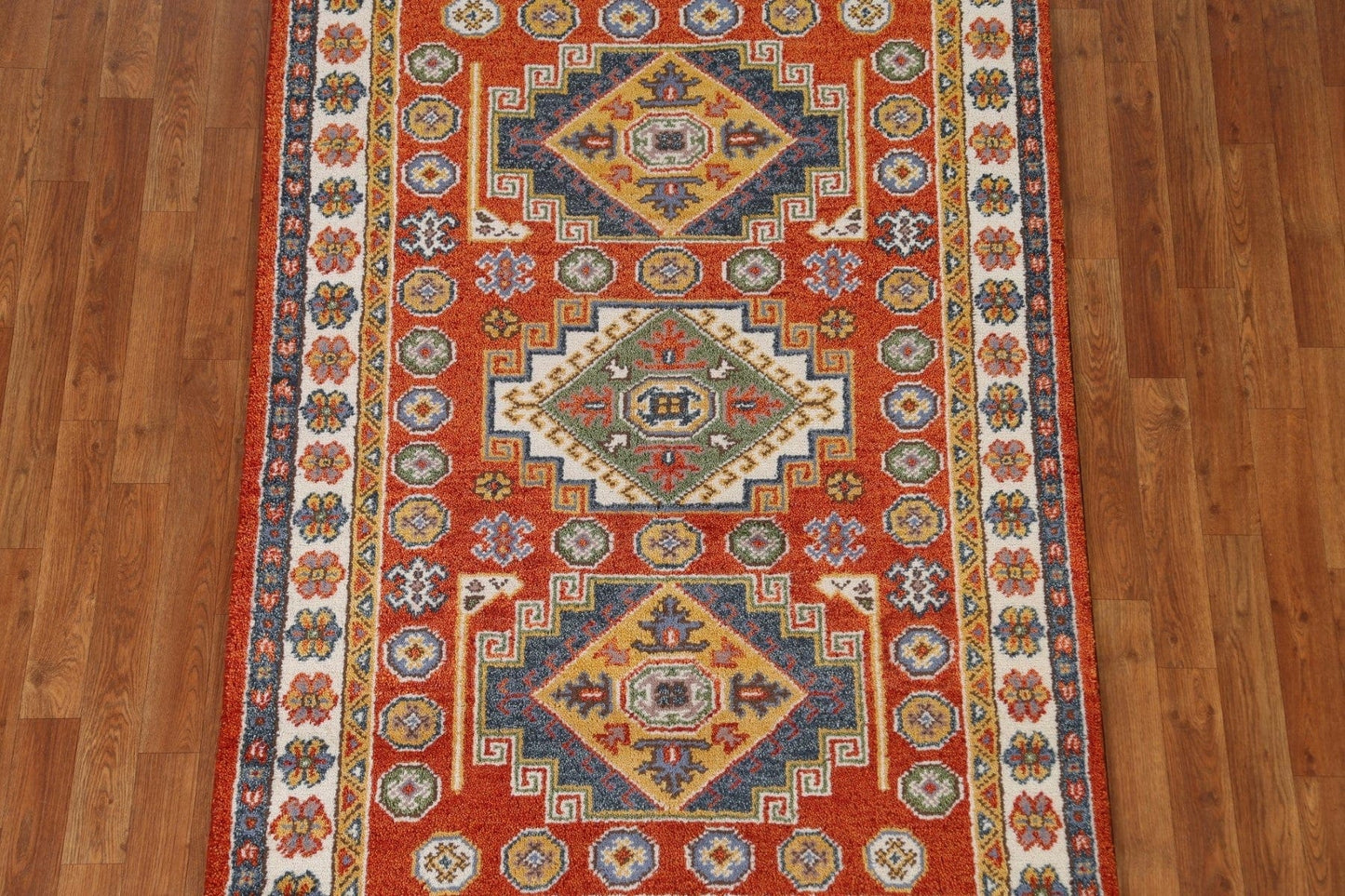 Orange Kazak Area Rug 4x6