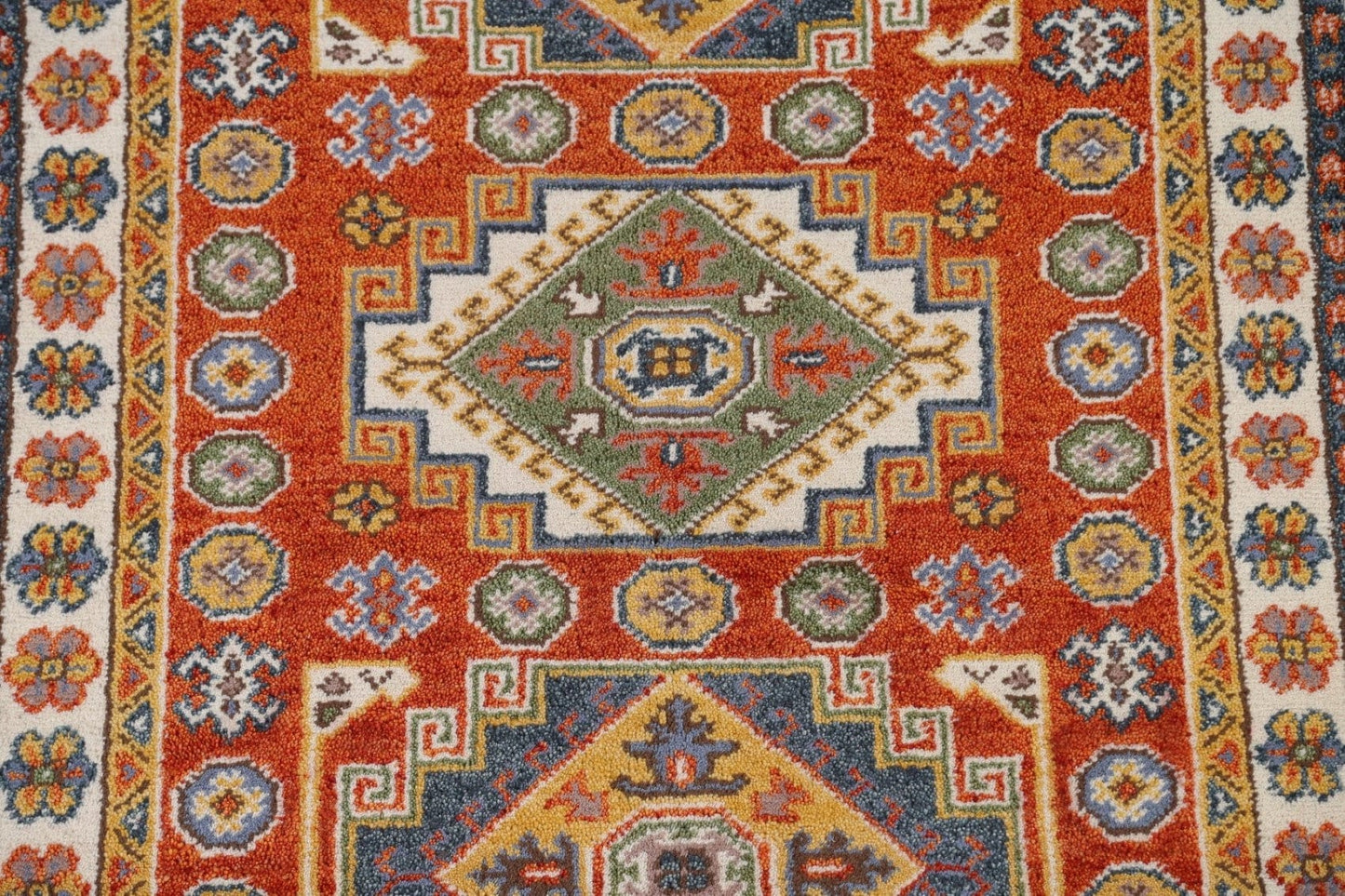 Orange Kazak Area Rug 4x6