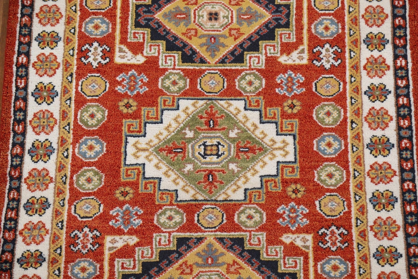 Geometric Kazak Oriental Area Rug 4x6