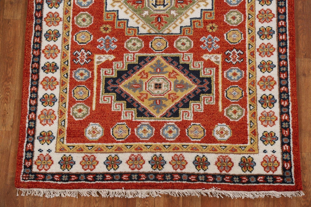 Geometric Kazak Oriental Area Rug 4x6