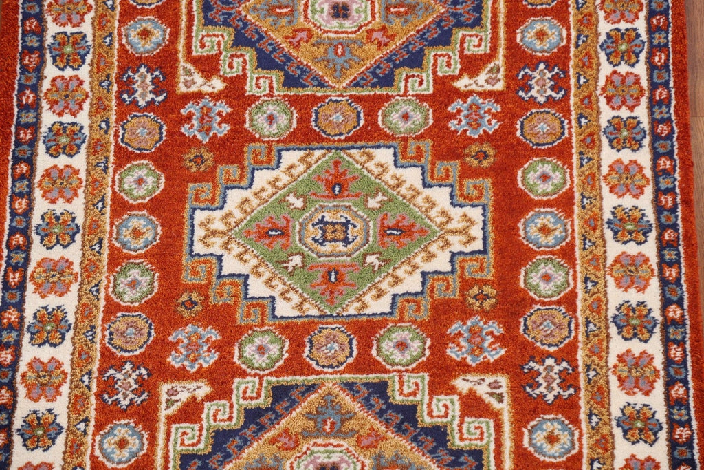 Hand-Knotted Kazak Area Rug 4x6