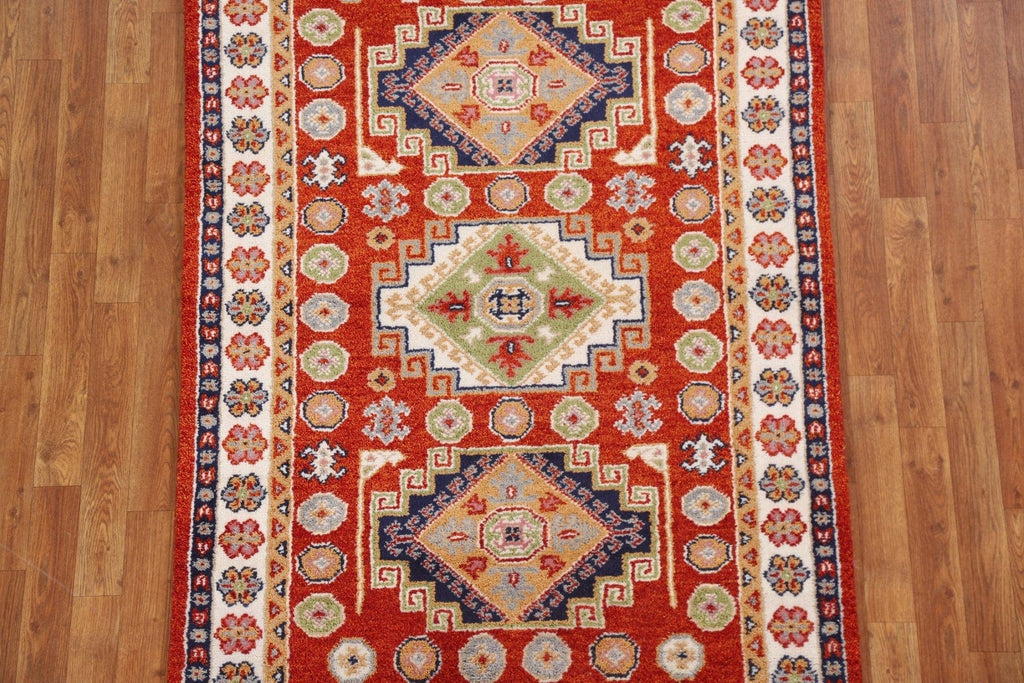 Geometric Kazak Oriental Area Rug 4x6