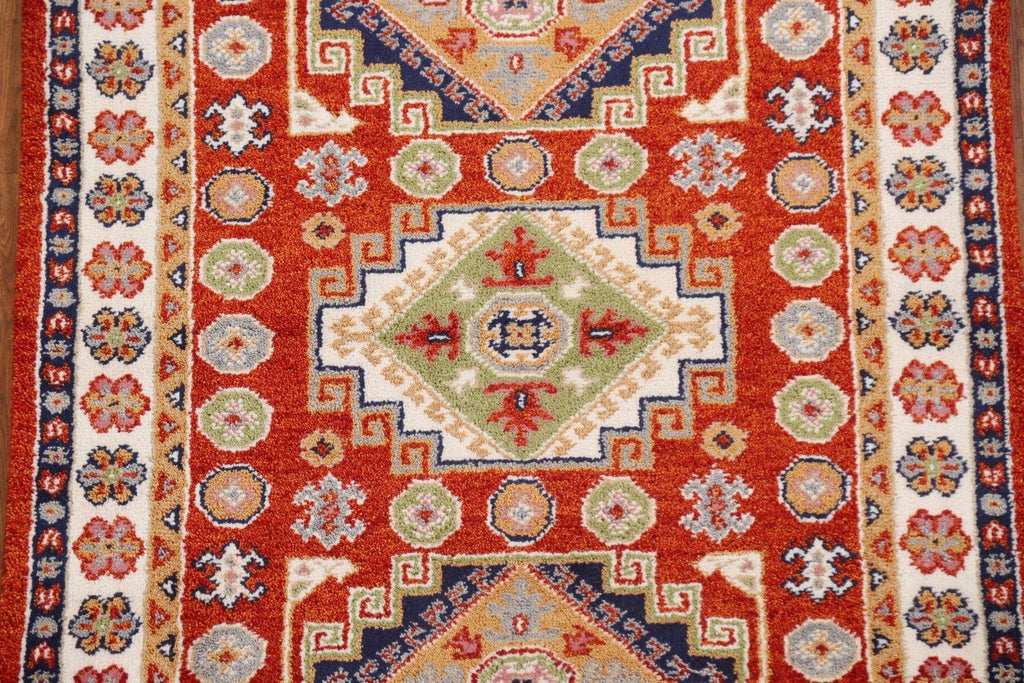 Geometric Kazak Oriental Area Rug 4x6