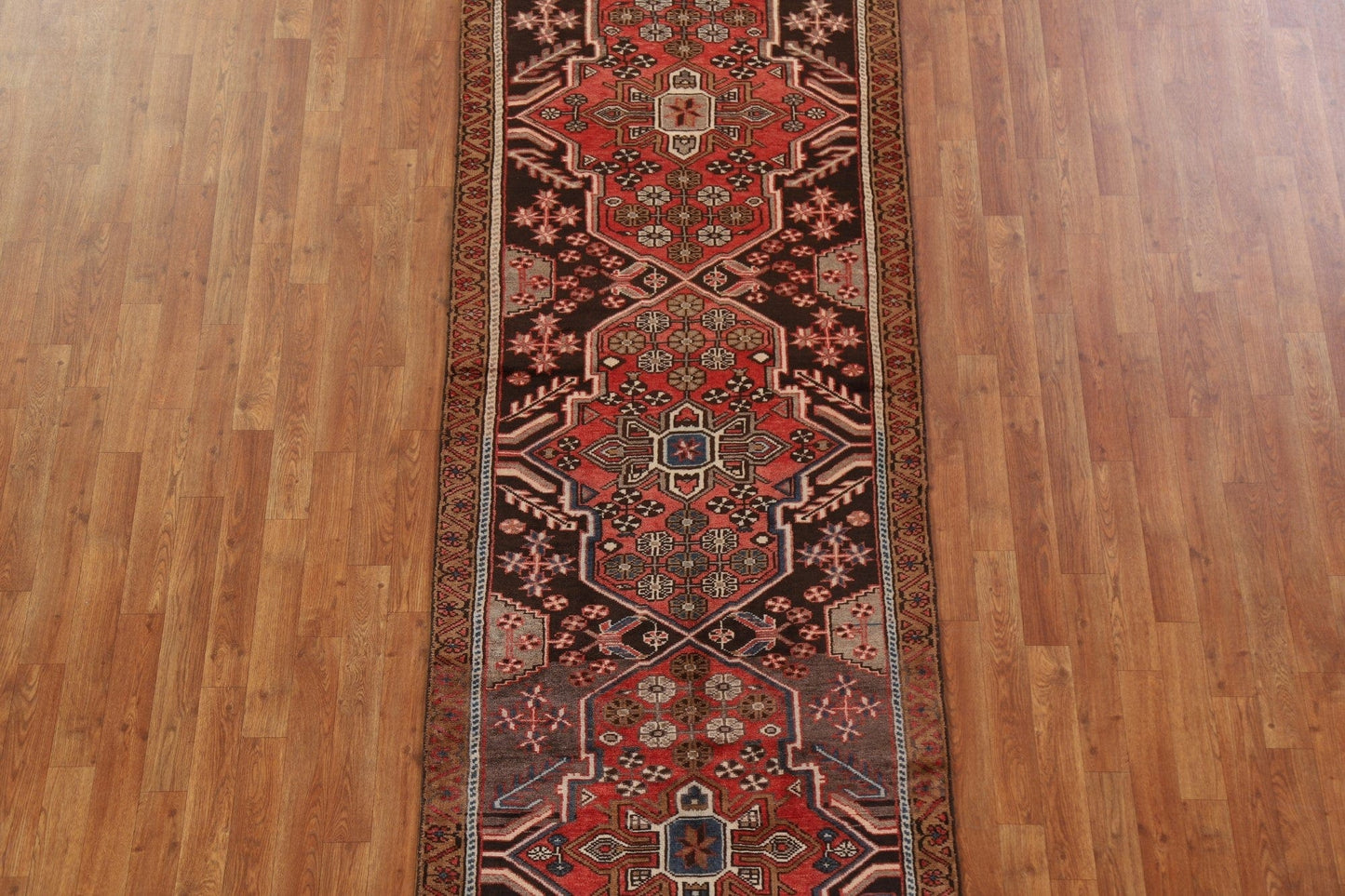 Vintage Hamedan Persian Runner Rug 3x10