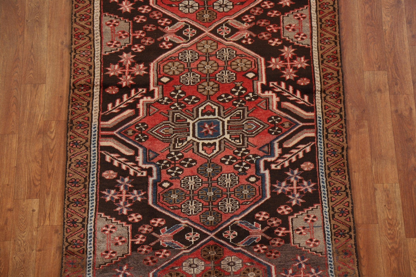 Vintage Hamedan Persian Runner Rug 3x10