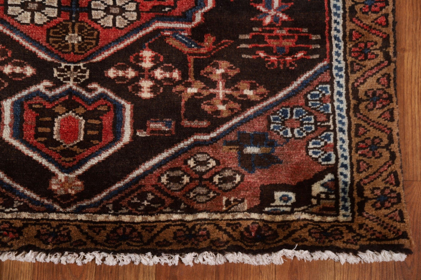 Vintage Hamedan Persian Runner Rug 3x10