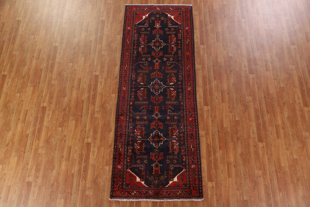 Vintage Hamedan Persian Runner Rug 4x10