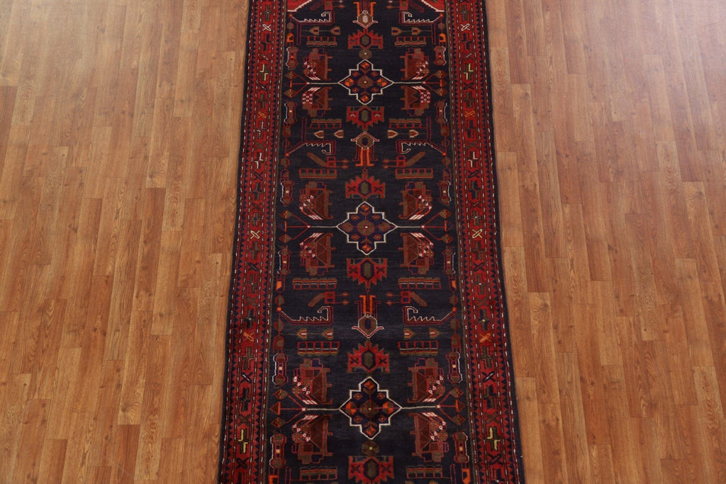 Vintage Hamedan Persian Runner Rug 4x10