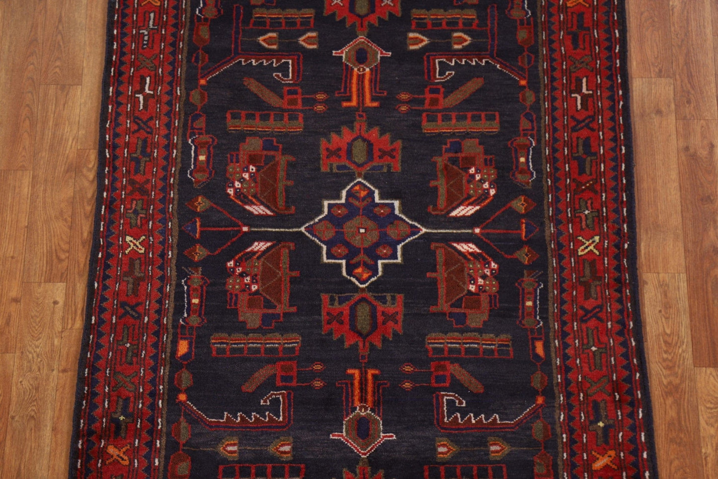 Vintage Hamedan Persian Runner Rug 4x10