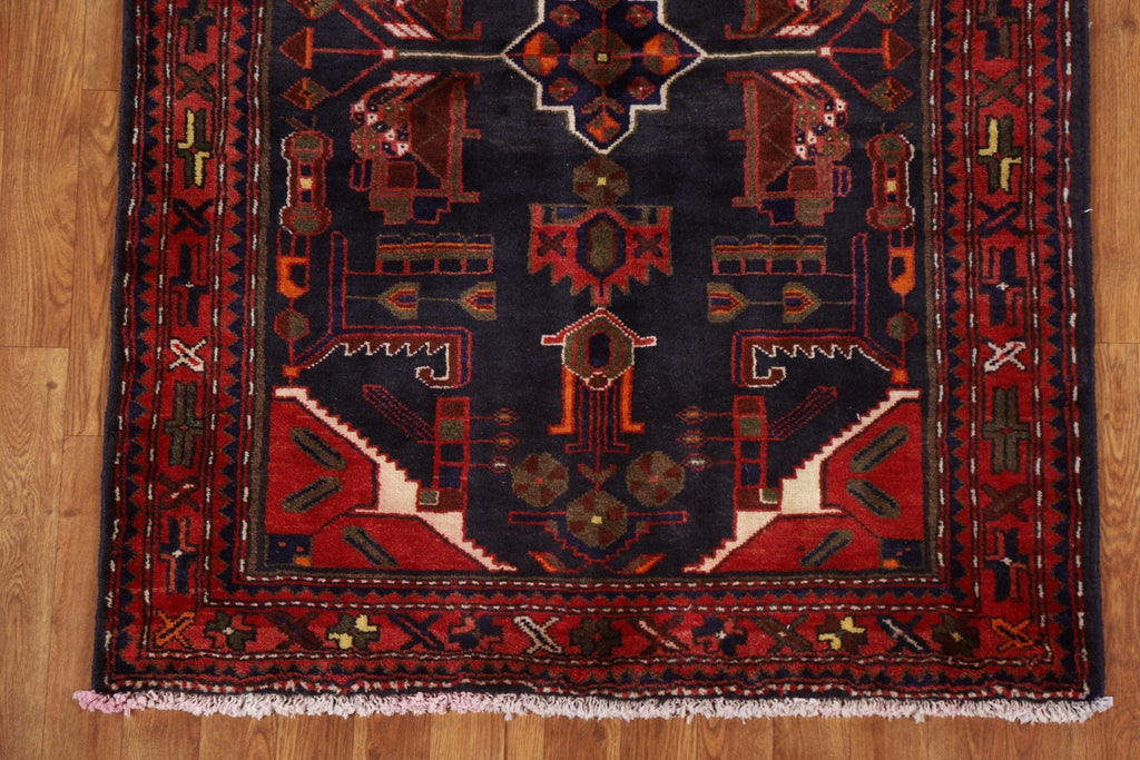 Vintage Hamedan Persian Runner Rug 4x10