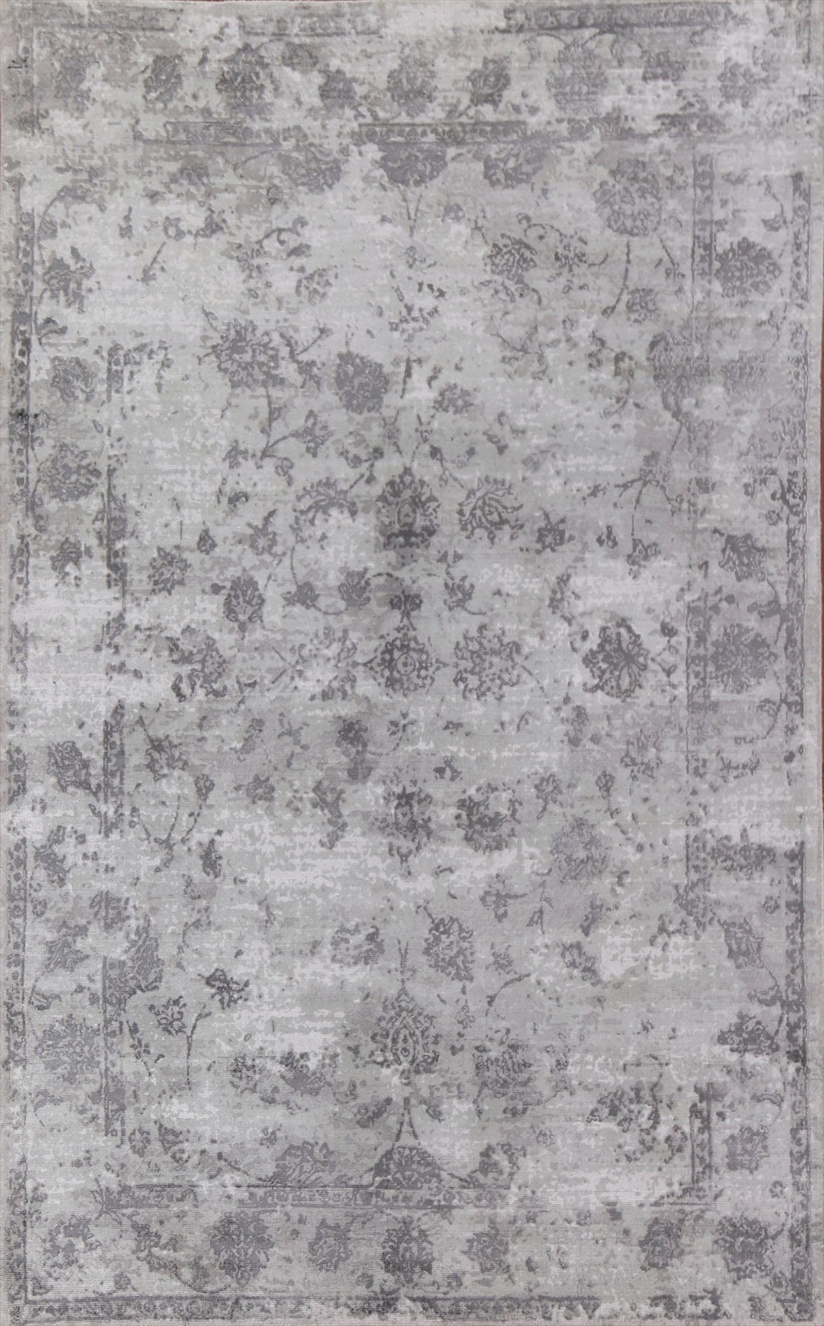 100% Silk Modern Abstract Area Rug 5x8