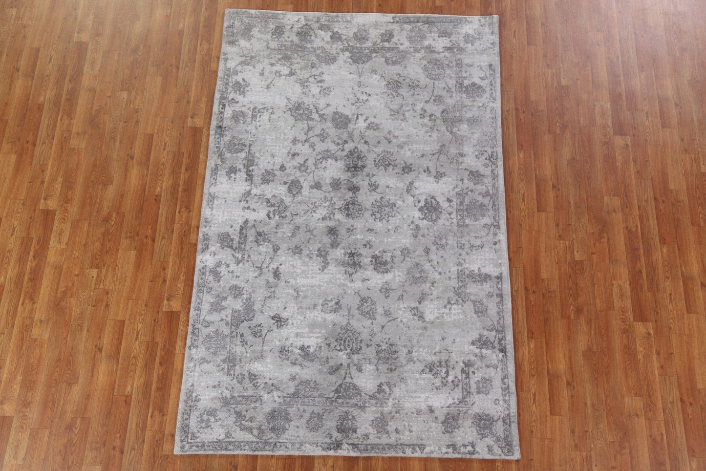 100% Silk Modern Abstract Area Rug 5x8