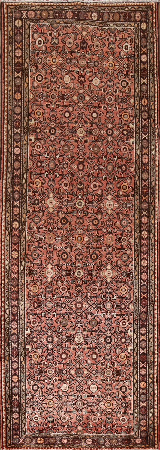 Vintage Hamedan Persian Runner Rug 4x10