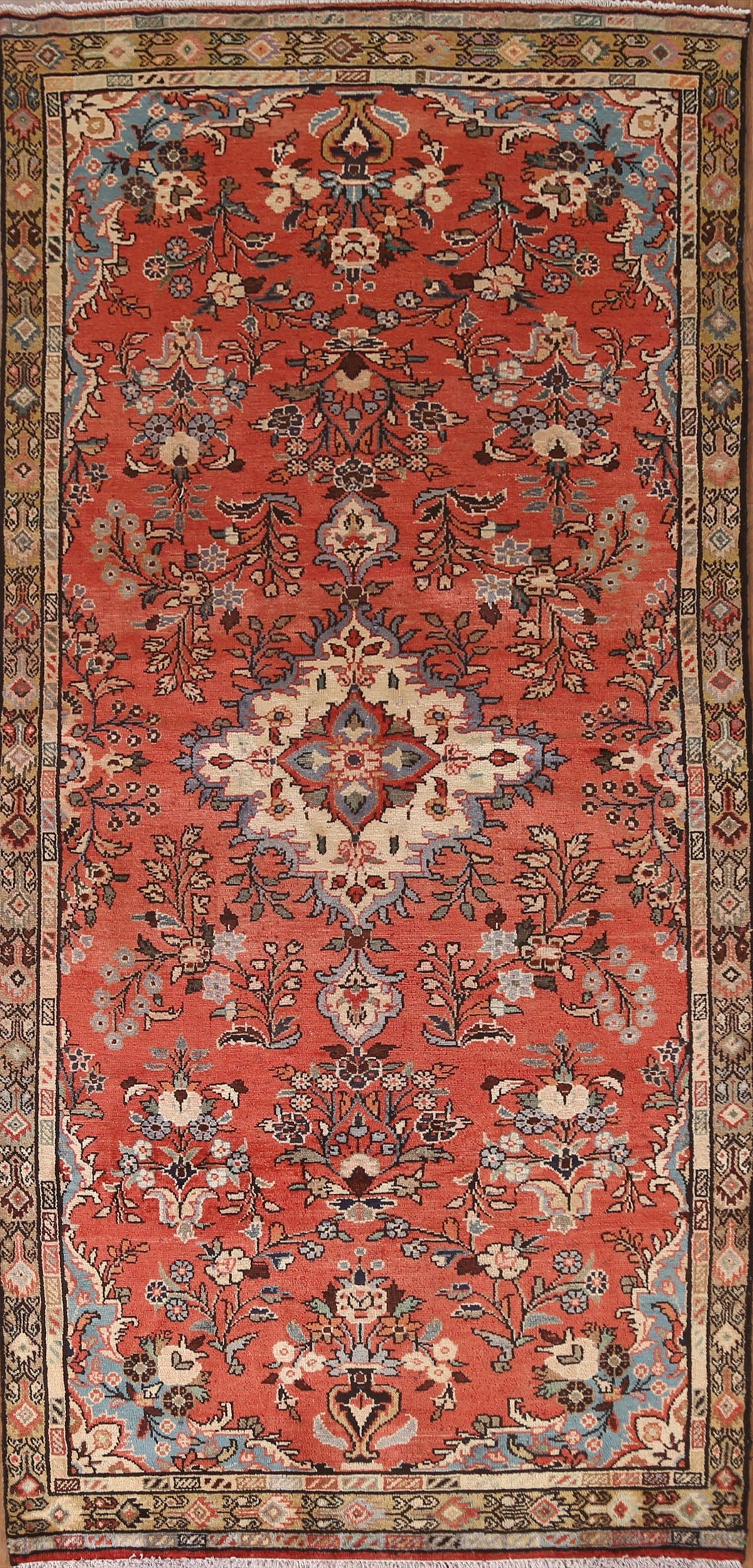 Red Floral Lilian Persian Runner Rug 4x9