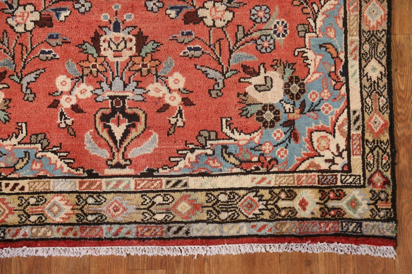 Red Floral Lilian Persian Runner Rug 4x9