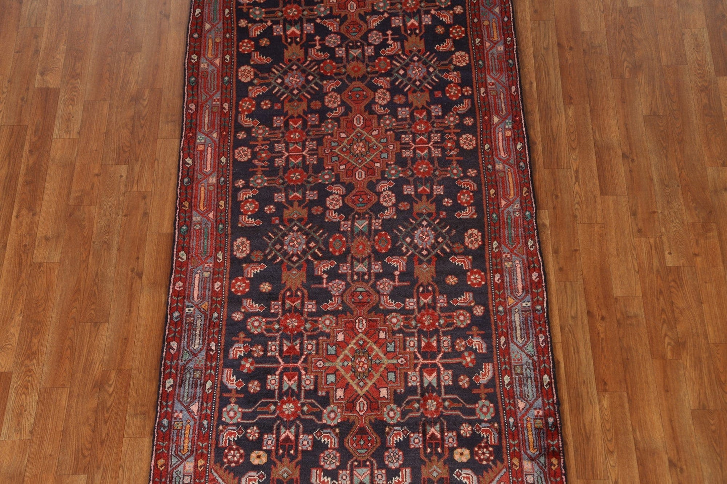 Wool Zanjan Persian Runner Rug 4x10