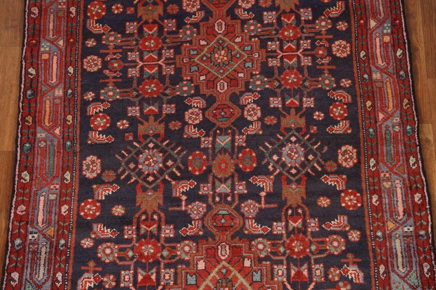 Wool Zanjan Persian Runner Rug 4x10