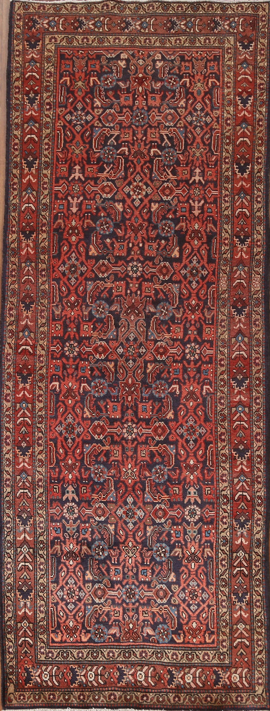 All-Over Wool Malayer Persian Runner Rug 4x10