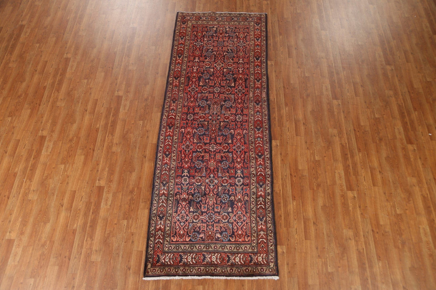 All-Over Wool Malayer Persian Runner Rug 4x10