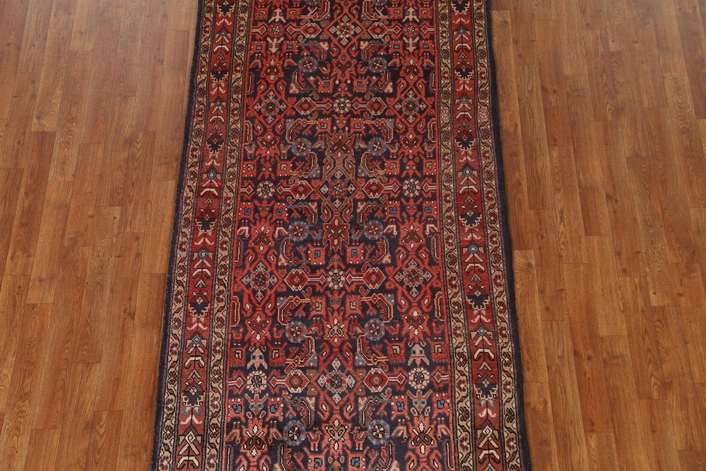 All-Over Wool Malayer Persian Runner Rug 4x10