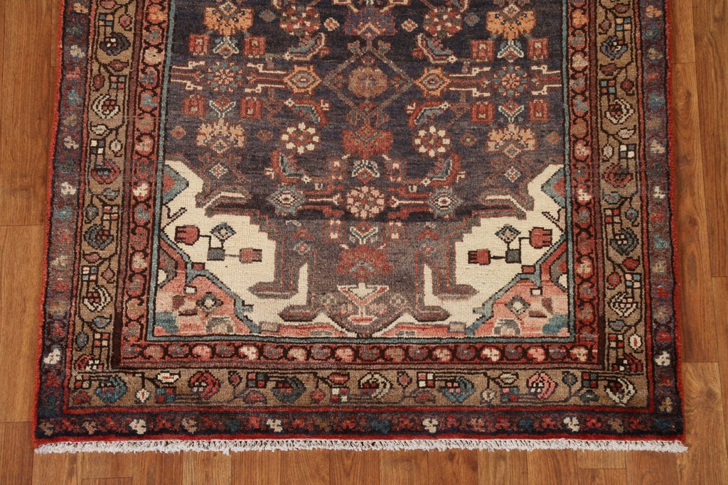 Vintage Hamedan Persian Runner Rug 4x10