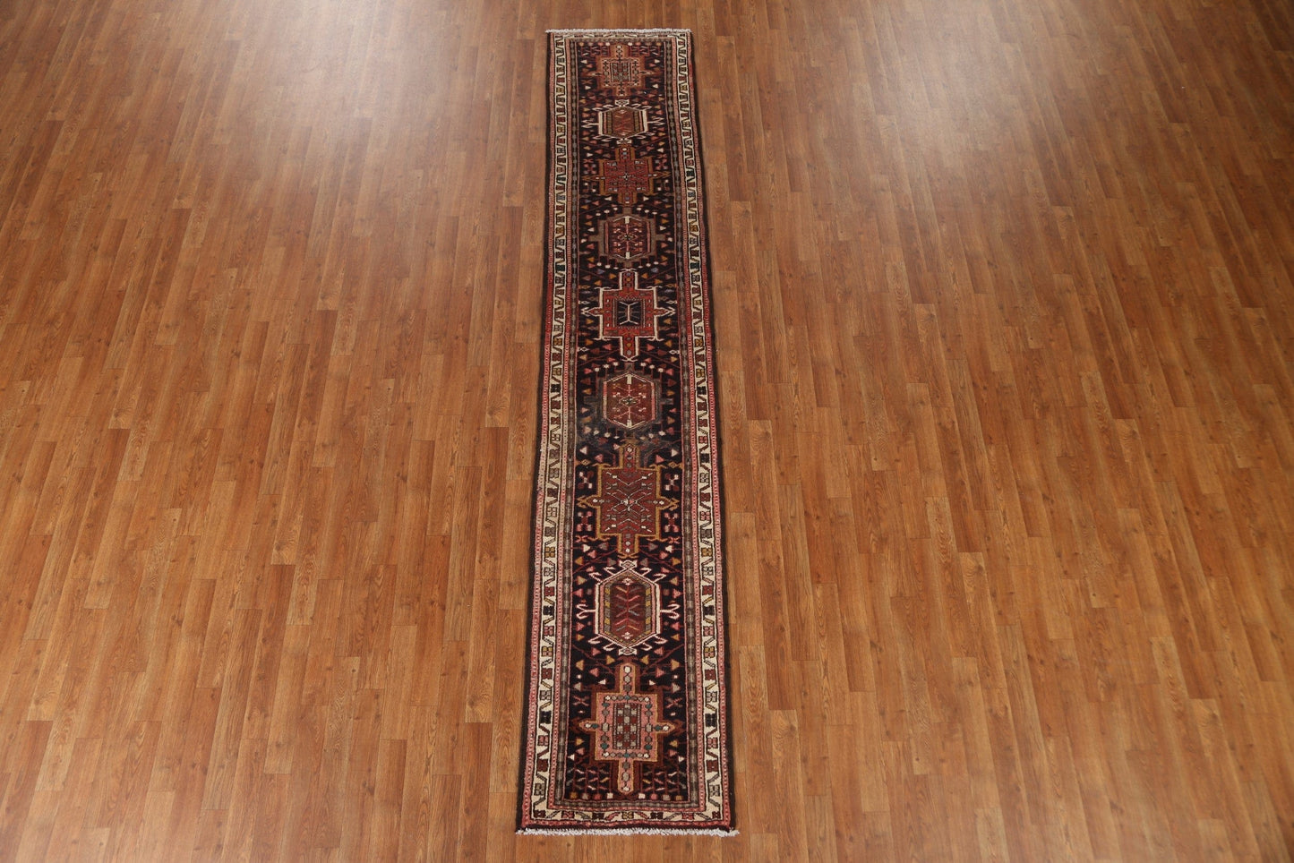 Vegetable Dye Gharajeh Persian Runner Rug 2x11