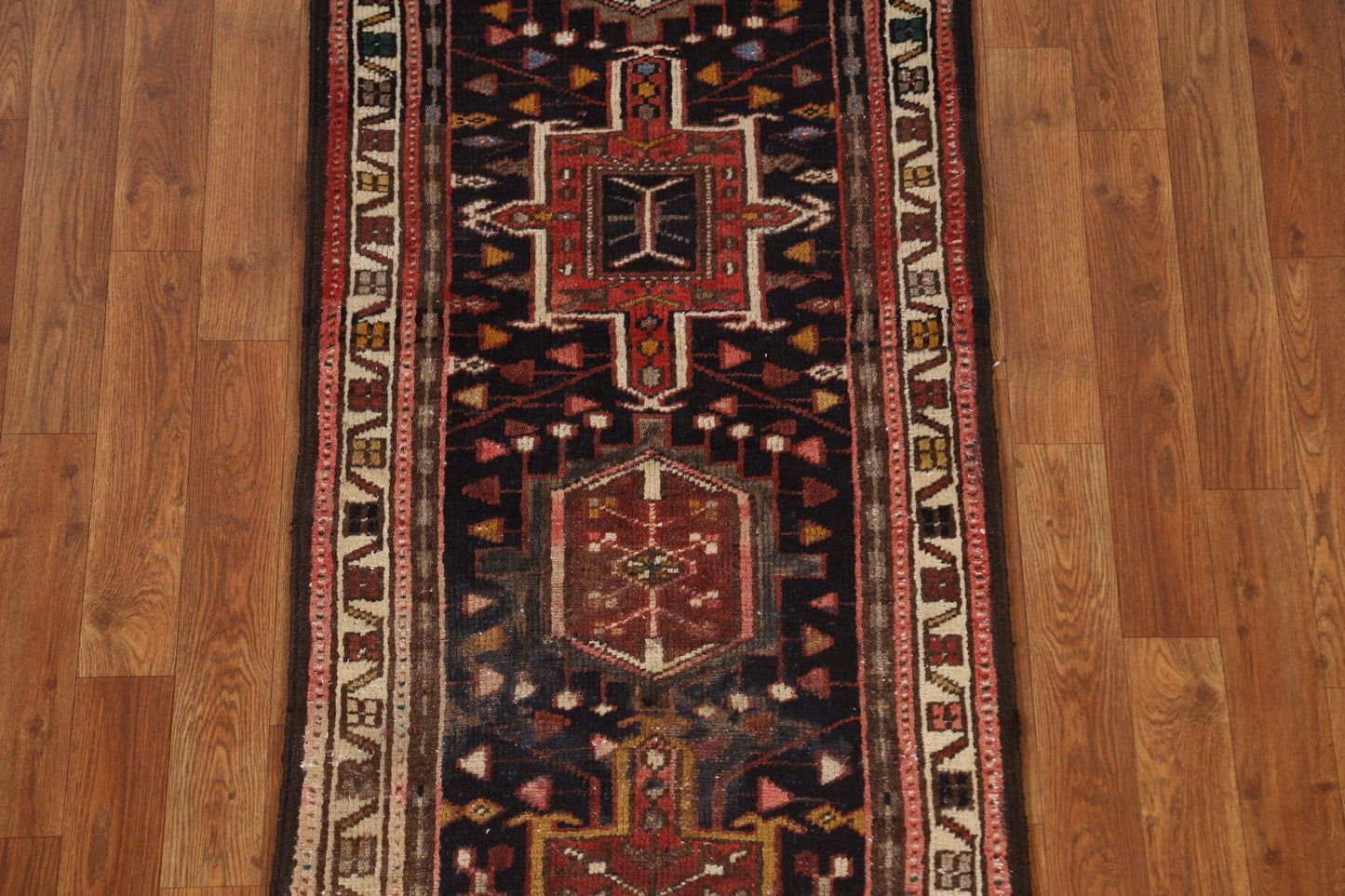 Vegetable Dye Gharajeh Persian Runner Rug 2x11