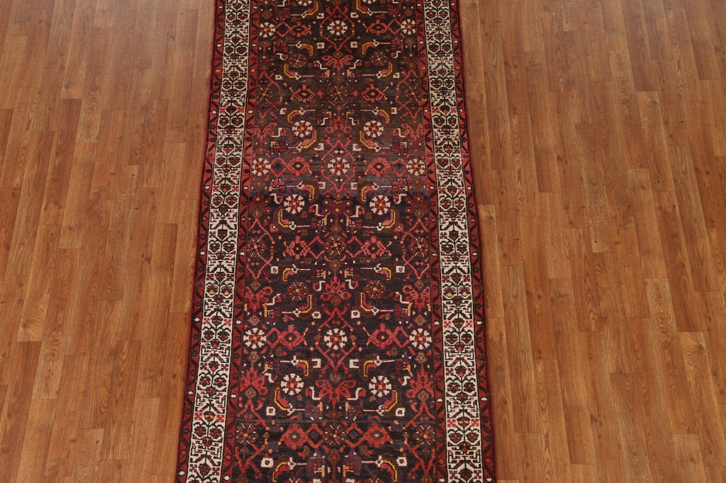 Vintage Hamedan Persian Runner Rug 3x10