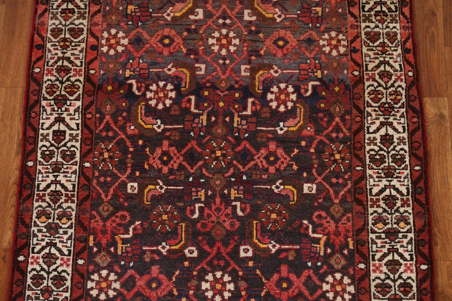 Vintage Hamedan Persian Runner Rug 3x10