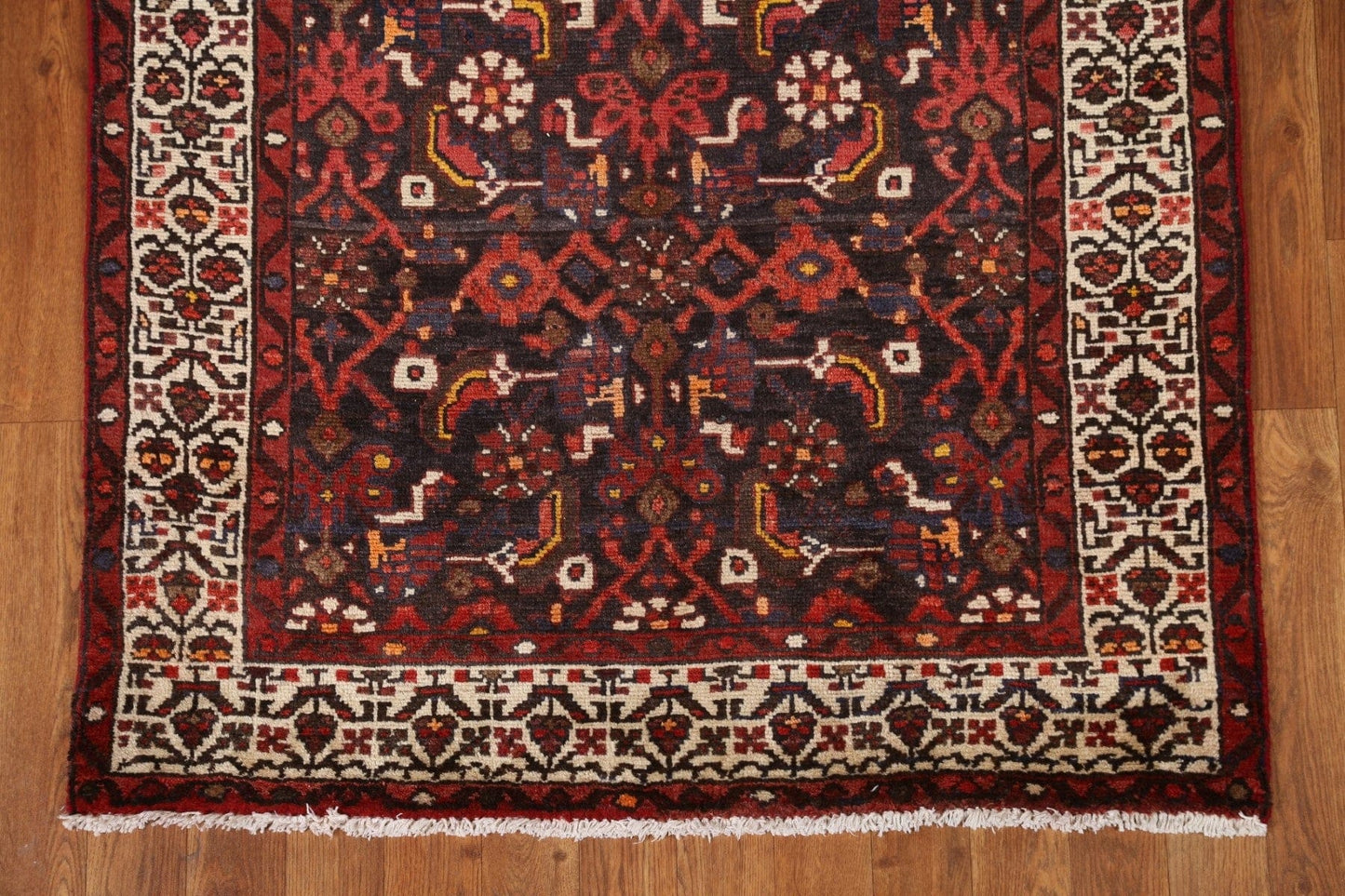 Vintage Hamedan Persian Runner Rug 3x10