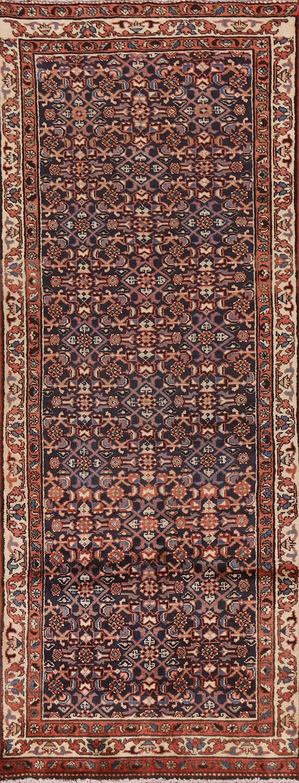 All-Over Hamedan Persian Runner Rug 3x10