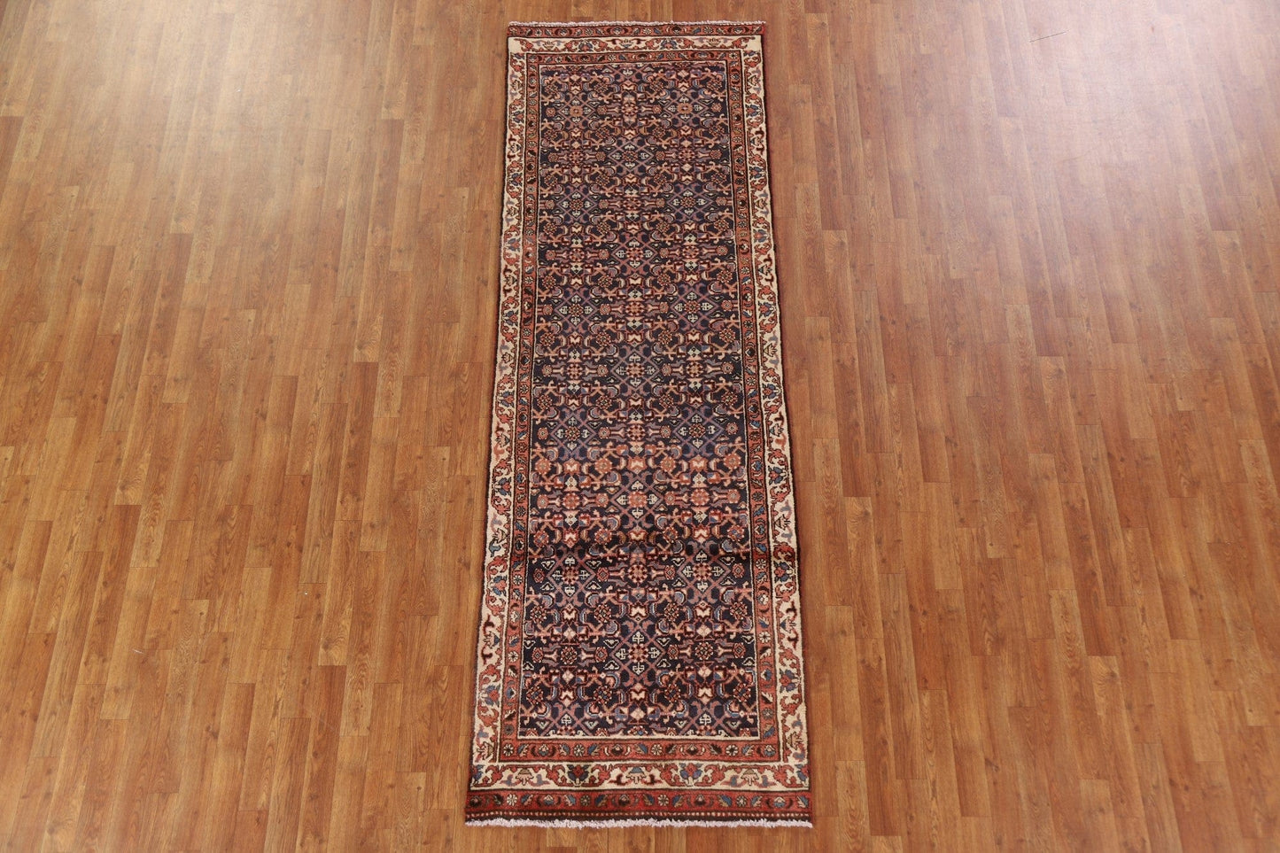 All-Over Hamedan Persian Runner Rug 3x10