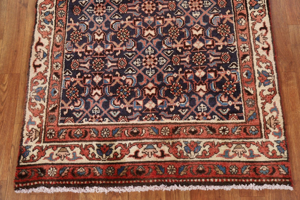 All-Over Hamedan Persian Runner Rug 3x10