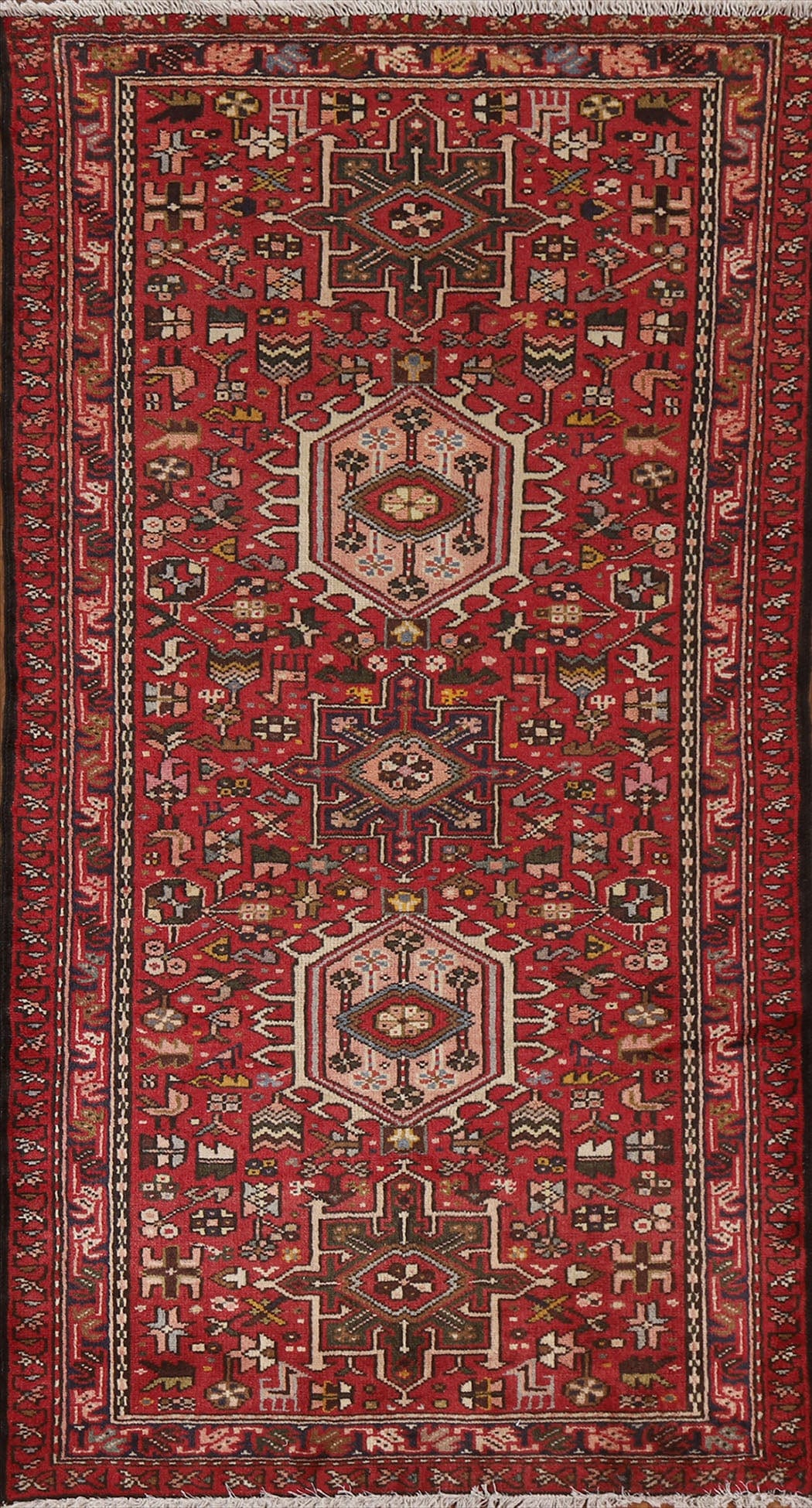 Tribal Gharajeh Persian Runner Rug 3x7