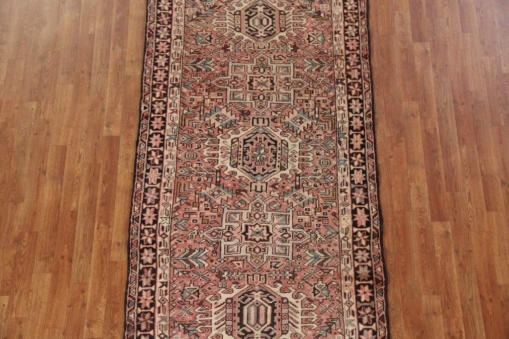 Pink Wool Gharajeh Persian Runner Rug 4x10