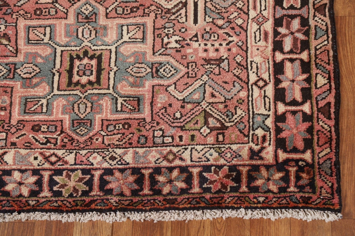 Pink Wool Gharajeh Persian Runner Rug 4x10