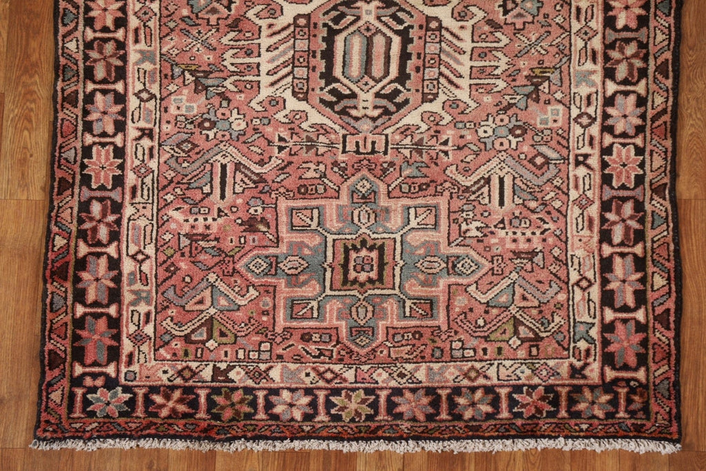 Pink Wool Gharajeh Persian Runner Rug 4x10