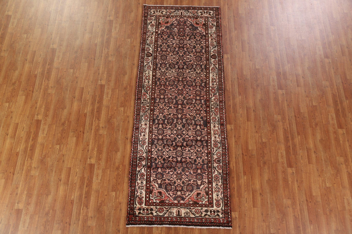 Geometric Hamedan Persian Runner Rug 4x10