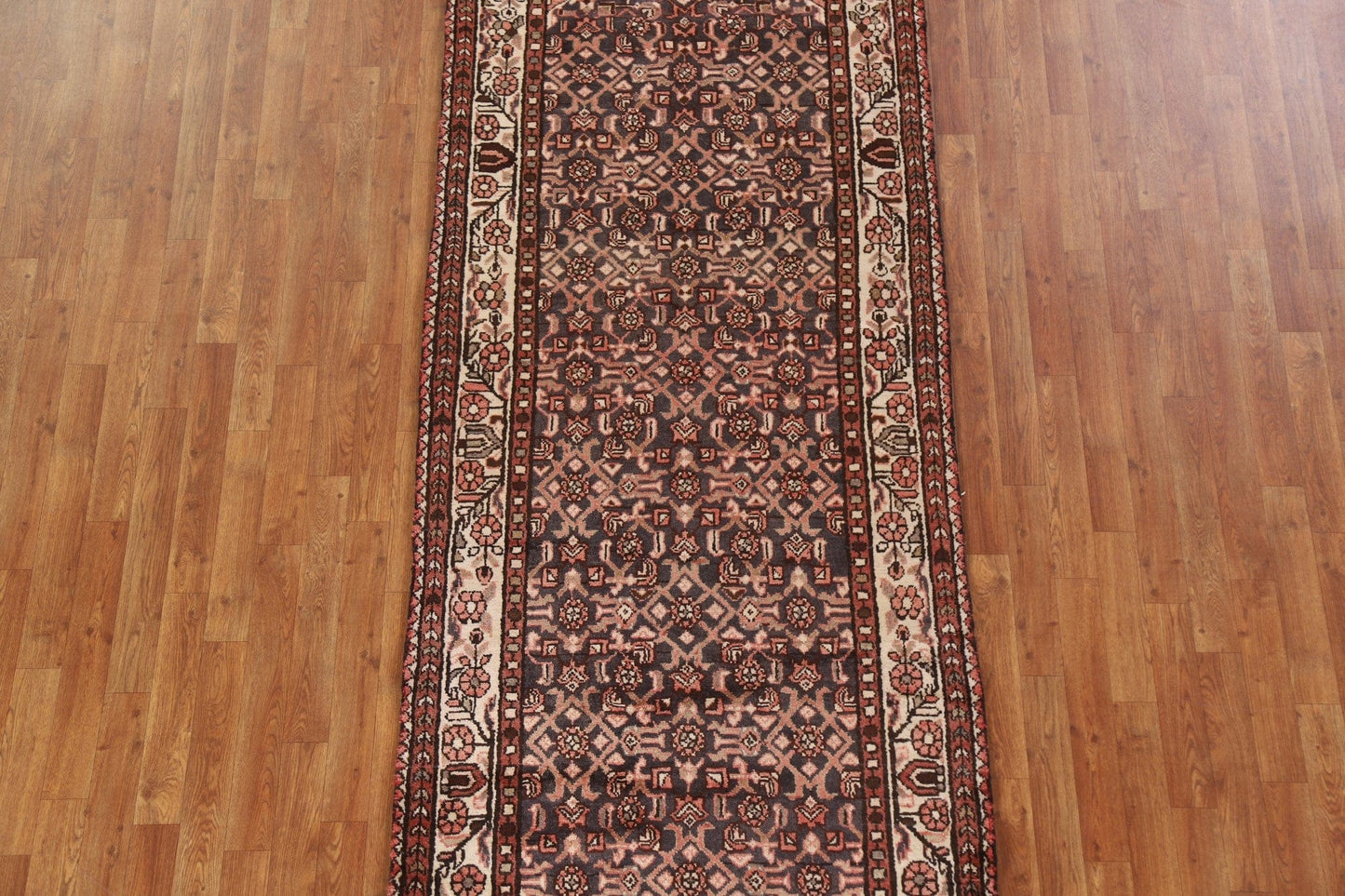 Geometric Hamedan Persian Runner Rug 4x10