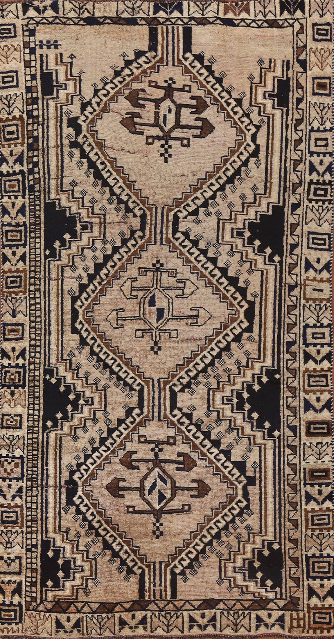 Antique Qashqai Persian Area Rug 4x8