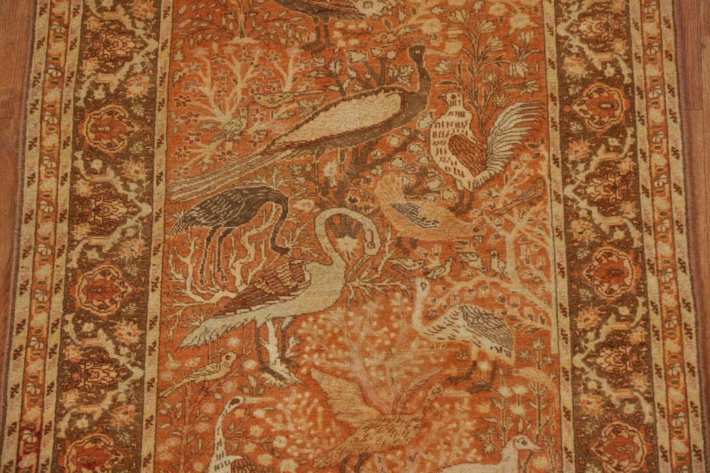 Vegetable Dye Animal Pictorial Tabriz Persian Rug 4x6