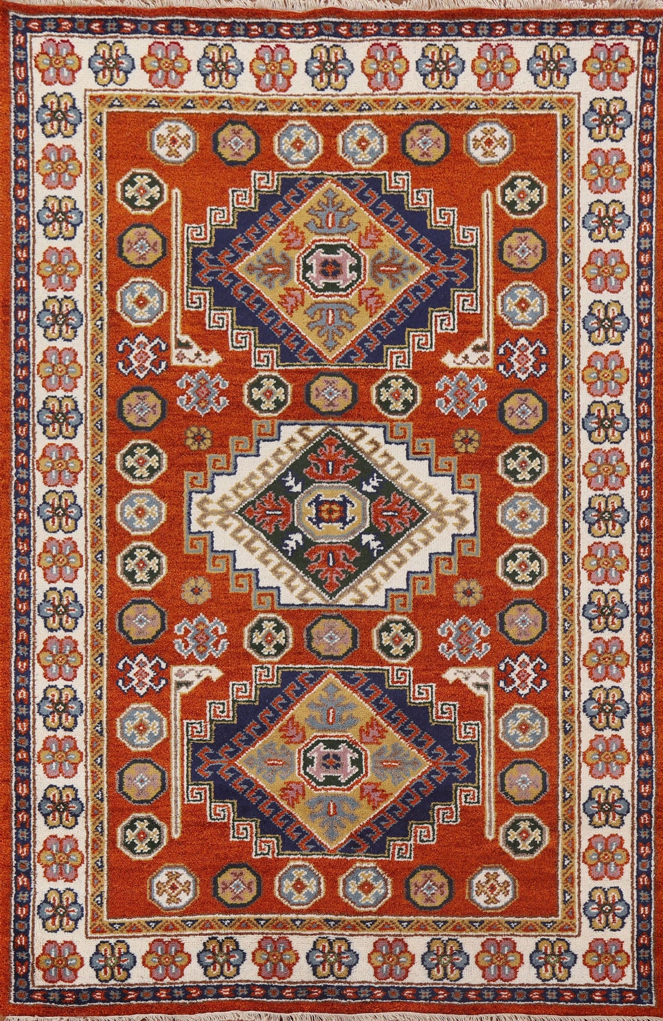 Geometric Kazak Area Rug 5x8