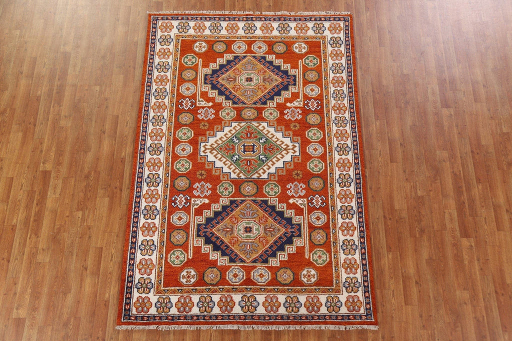 Orange Kazak Area Rug 5x8