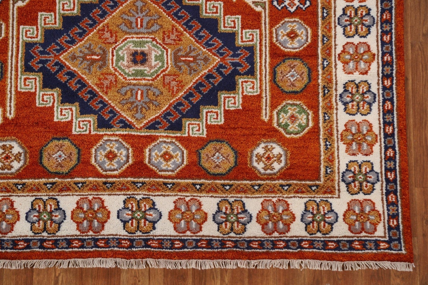 Orange Kazak Area Rug 5x8